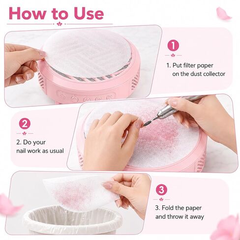 Gjinxi 400 Sheets Nail Dust Collector Paper Filter Disposable Nails Paper Replacement Nails Tech Vacuum Cleaner Supplies Accessories for Most Fan Extractor Machine Home Salon Spa Technician in Kuwait