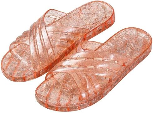 Women Glitter Jelly Slippers Non Slip Crystal Shower Shoes Flat Breathable Bathroom Slides Hollow Out Open Toe Summer Sandals in Kuwait