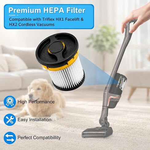 Replacement Filter Compatible with Miele Triflex HX1 Facelift & HX2 Cordless Vacuums, HX-FSF2 Fine Dust Filter, High Efficiency Pleated Vacuum Filter, Washable and Easy to Install (HX-FSF2 (1)) in Kuwait
