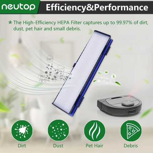 Blue H12 HEPA Filters for Neato D10 D9 D8 D7 D6 D5 D4 D3, 5-Pack | Robot Vacuum Replacement Parts Accessories in Kuwait