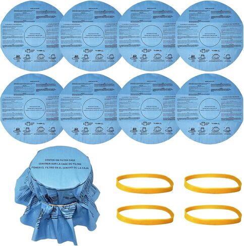 Replacement Vacuum Filter Compatible with VF2002 ShopVac, VacMaster, and Genie 5-Gallon Vac, Pack of 8 Filters and 4 Bands in Kuwait