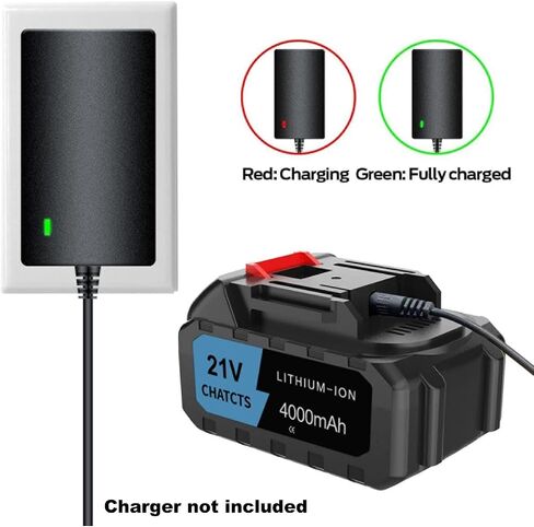 Battery for Portable Cordless Washer,21V 4000mAh with Power Display | For example mini chainsaw, Leaf blower, Pruning Shear, Grass Shear,String Trimmer, and electric drills etc. in Kuwait