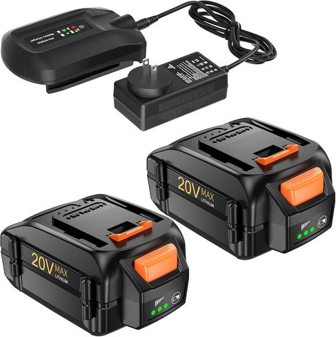 Upgraded 8000mAh 20V Replacement for Worx 20V Battery and Charger Kit WA3575 WA3525 WA3520 WG151s WG155s WG545s Compatible with Worx Battery 20V 2X20V Cordless Tools in Kuwait