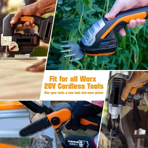Upgraded 8000mAh 20V Replacement for Worx 20V Battery and Charger Kit WA3575 WA3525 WA3520 WG151s WG155s WG545s Compatible with Worx Battery 20V 2X20V Cordless Tools in Kuwait