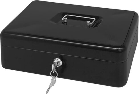 Steel Cash Box with Key Lock, Metal Small Money Organizer with Money Tray,Cash Storage Box with Lockable Cover (Pink - 9.8" x 7.8" x 3.3") in Saudi Arabia