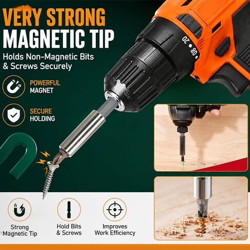 4 Pack Magnetic Bit Holder, 1/4 Inch Hex Shank Drill Bit Extension, Impact Driver Extension Bit Holder, Quick Change Screwdriver Bit Holder for Drill, DIY, Woodworking, Furniture Assembly, Home Repair in Kuwait