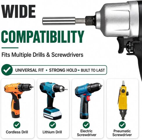 4 Pack Magnetic Bit Holder, 1/4 Inch Hex Shank Drill Bit Extension, Impact Driver Extension Bit Holder, Quick Change Screwdriver Bit Holder for Drill, DIY, Woodworking, Furniture Assembly, Home Repair in Kuwait