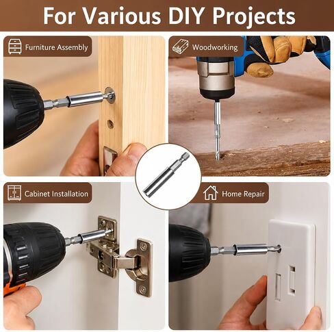 4 Pack Magnetic Bit Holder, 1/4 Inch Hex Shank Drill Bit Extension, Impact Driver Extension Bit Holder, Quick Change Screwdriver Bit Holder for Drill, DIY, Woodworking, Furniture Assembly, Home Repair in Kuwait