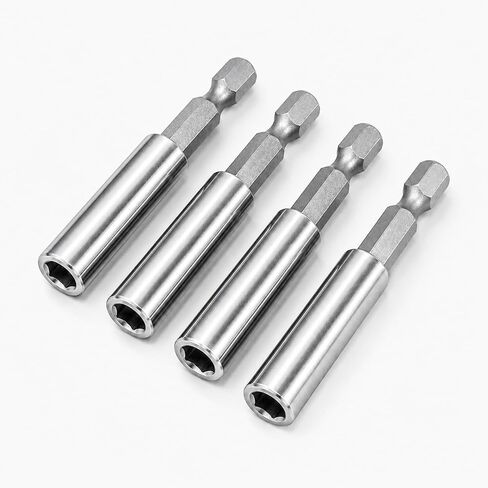 4 Pack Magnetic Bit Holder, 1/4 Inch Hex Shank Drill Bit Extension, Impact Driver Extension Bit Holder, Quick Change Screwdriver Bit Holder for Drill, DIY, Woodworking, Furniture Assembly, Home Repair in Kuwait