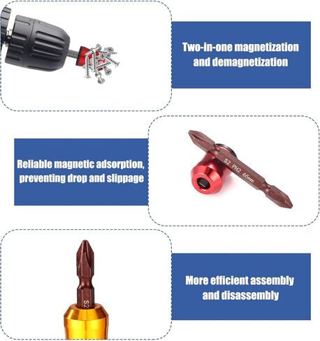 3 Pcs Screwdriver Head Magnetic Ring, Aluminum Alloy Bit Magnetizer Rings Tool for Hex Screwdriver and Power Bits Removable Magnetic Magnet Screw Holder for DIY Repair in Kuwait