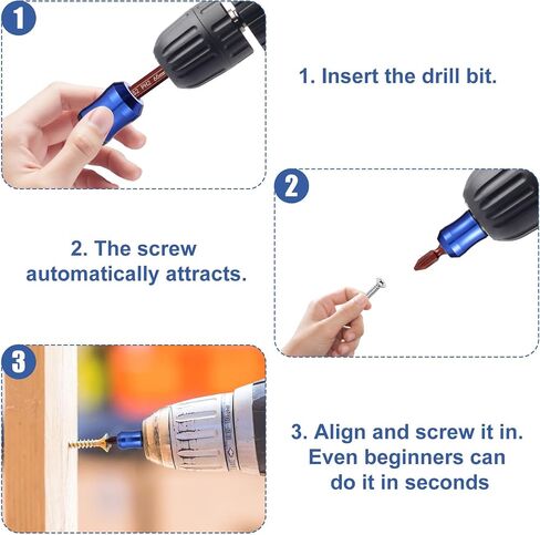 3 Pcs Screwdriver Head Magnetic Ring, Aluminum Alloy Bit Magnetizer Rings Tool for Hex Screwdriver and Power Bits Removable Magnetic Magnet Screw Holder for DIY Repair in Kuwait
