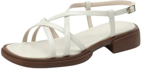 Retro square-toe sandals - slip-on design. Women's summer fashionable Roman sandals. in Kuwait