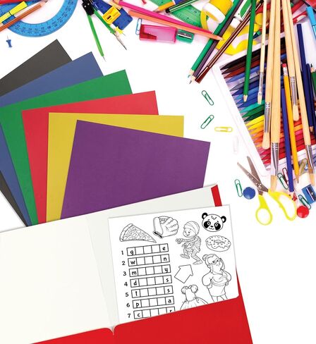 Better Office Products Letter Size Paper Portfolios Case of 100, Assorted Primary Colors, (Assorted, 2 Pocket Paper Folders) in Kuwait