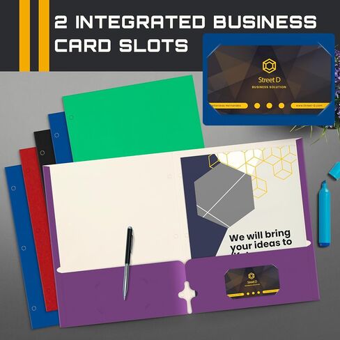 Better Office Products Letter Size Paper Portfolios Case of 100, Assorted Primary Colors, (Assorted, 2 Pocket Paper Folders) in Kuwait