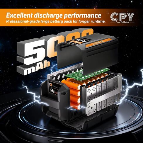 CPY 58V 5.0Ah Battery Replacement for Echo 58V Battery, Compatible with Cordless Power Tools Blower Chainsaw CBP-58V40 CBP-58V2AH CPLB-58VBT CPH-58V SSA-58V EALB-58V CDST-58V CHT-58V in Kuwait