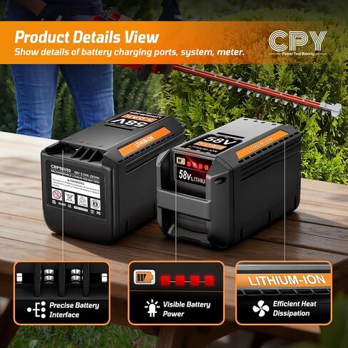 CPY 58V 5.0Ah Battery Replacement for Echo 58V Battery, Compatible with Cordless Power Tools Blower Chainsaw CBP-58V40 CBP-58V2AH CPLB-58VBT CPH-58V SSA-58V EALB-58V CDST-58V CHT-58V in Kuwait