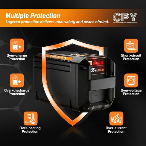 CPY 58V 5.0Ah Battery Replacement for Echo 58V Battery, Compatible with Cordless Power Tools Blower Chainsaw CBP-58V40 CBP-58V2AH CPLB-58VBT CPH-58V SSA-58V EALB-58V CDST-58V CHT-58V in Kuwait