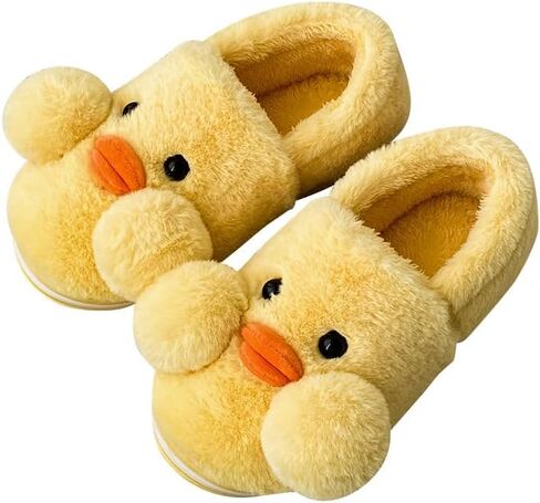 Duck Fuzzy Slippers Cute Slippers Soft Plush Animal Slippers Warm House Slippers in Kuwait