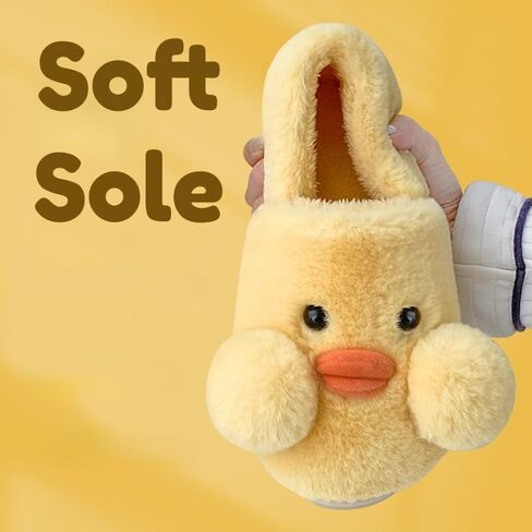 Duck Fuzzy Slippers Cute Slippers Soft Plush Animal Slippers Warm House Slippers in Kuwait