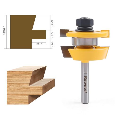 Newdeli Shaker Door Router Bit Set with Tongue and Groove Router Bits 1/4 Inch Shank Professional Carbide Milling Cutters for Cabinet Door in Kuwait