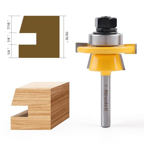 Newdeli Shaker Door Router Bit Set with Tongue and Groove Router Bits 1/4 Inch Shank Professional Carbide Milling Cutters for Cabinet Door in Kuwait