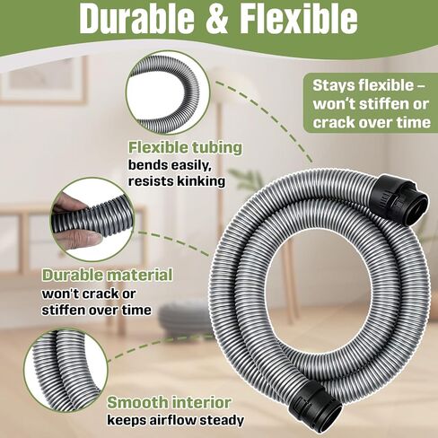 C3 Vacuum Hose Compatible with Miele Vacuum Cleaner C2, C3, S8 Series – Non‑Electric Vacuum Suction Hose for Canister Vacuums – Restores Suction & Reach – Replaces 10563760, 7330630, 7863553 in Kuwait