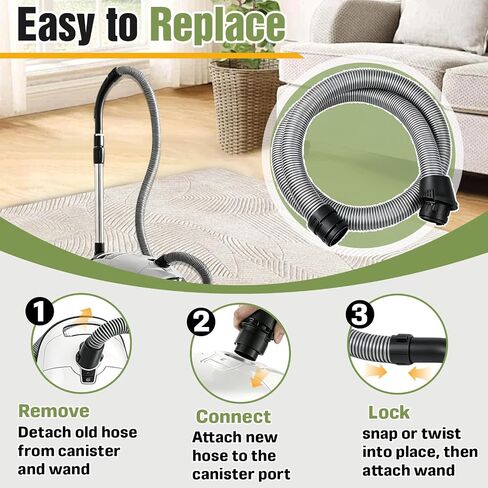 C3 Vacuum Hose Compatible with Miele Vacuum Cleaner C2, C3, S8 Series – Non‑Electric Vacuum Suction Hose for Canister Vacuums – Restores Suction & Reach – Replaces 10563760, 7330630, 7863553 in Kuwait
