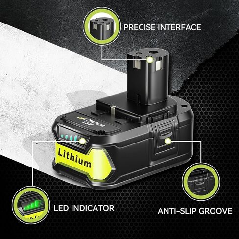 Masione 2P 7.0Ah P108 18V Battery High Capacity Replacement for Ryobi 18V Battery P102 P103 P104 P105 P107 P109 P122 RBL1810 Compatible with Ryobi Cordless Tool Batteries with Indicator in Kuwait