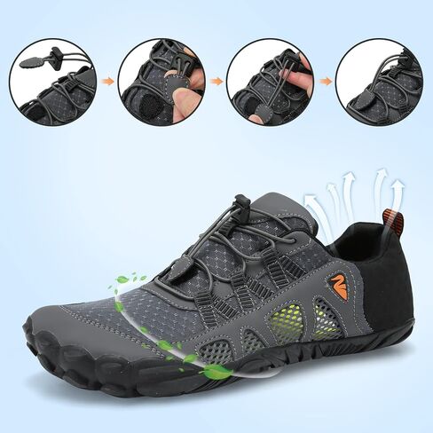 L-RUN Water Hiking Shoes Men Womens Swim Shoes for Surf Barefoot Aqua Socks Reef Shoes Grey M US (Women 13, Men 12)=EU45 in Kuwait