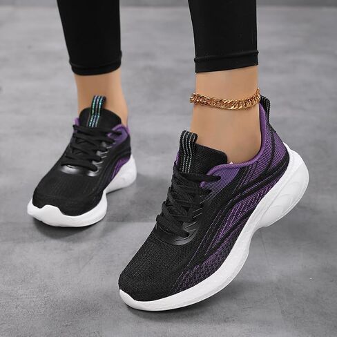 Womens Running Shoes Lace-up Walking Shoes Tennis Sneakers Fashion Sport Shoes Breathable Lightweight Training Shoes Jogging Fitness Sneakers in Kuwait