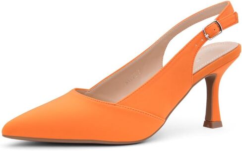 Shoe Land Slingback Kitten Heels for Women Closed Pointed Toe Backless Pumps 2.8 Inch Comfortable Low Heel Dress Shoes for Wedding Party Office in Kuwait