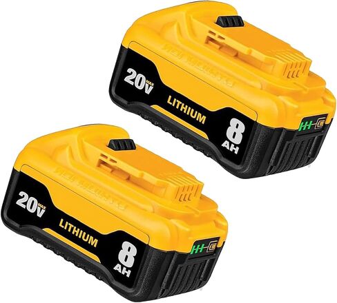 Replacement for Dewalt 20V Max Battery: 8.0Ah Lithium Batteries Compatible with Dewalt DCB200 Cordless Power Tools Craft Woodworker Gardening Work 2 Pack in Kuwait