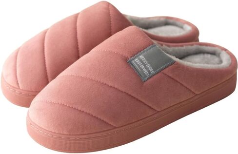 Premium Comfort Cotton Thermal Stripes Non Slip Women's Fuzzy House Slippers Indoor Soft Warm Home Furry Shoes in Kuwait