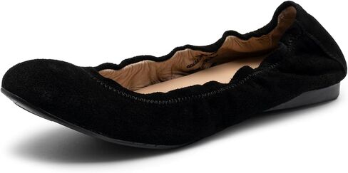 Alpine Swiss Sarah Womens Leather Ballet Flats Round Toe Slip On Cushioned Comfortable Flats Dressy Professional Work Shoes in Kuwait