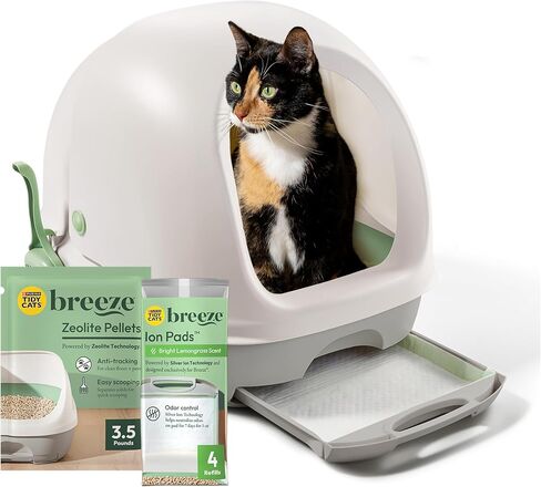 Purina Tidy Cats Litter Box System, BREEZE System Starter Kit Litter Box, Litter Pellets & Pads in Kuwait