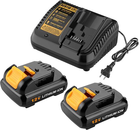 Powilling 12V DCB120 4.0Ah Battery Compatible with Dewalt 12V Battery and Charger Kit Replacement for 12 Volt Max DCB124 DCB126 DCB127 DCB122 DCB125 (Not for 20V) in Kuwait