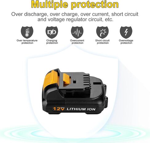 Powilling 12V DCB120 4.0Ah Battery Compatible with Dewalt 12V Battery and Charger Kit Replacement for 12 Volt Max DCB124 DCB126 DCB127 DCB122 DCB125 (Not for 20V) in Kuwait
