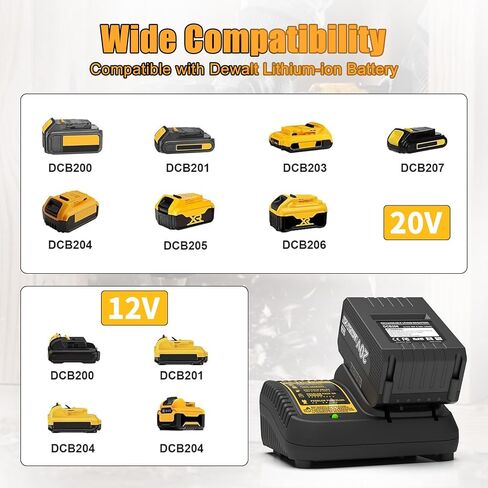 Powilling 12V DCB120 4.0Ah Battery Compatible with Dewalt 12V Battery and Charger Kit Replacement for 12 Volt Max DCB124 DCB126 DCB127 DCB122 DCB125 (Not for 20V) in Kuwait