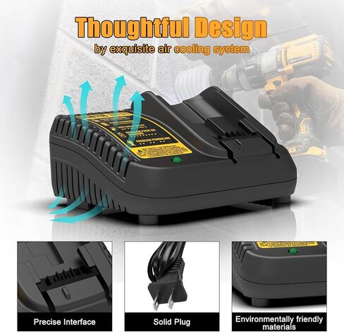 Powilling 12V DCB120 4.0Ah Battery Compatible with Dewalt 12V Battery and Charger Kit Replacement for 12 Volt Max DCB124 DCB126 DCB127 DCB122 DCB125 (Not for 20V) in Kuwait