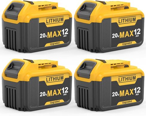 4 Packs 12.0Ah Battery Replacement for Dewalt 20V Max Battery Compatible with 20 Volt Dewalt Batteries Cordless Power Tools DCB200 DCB201 DCB204 DCB205 DCB206 DCB207 in Saudi Arabia