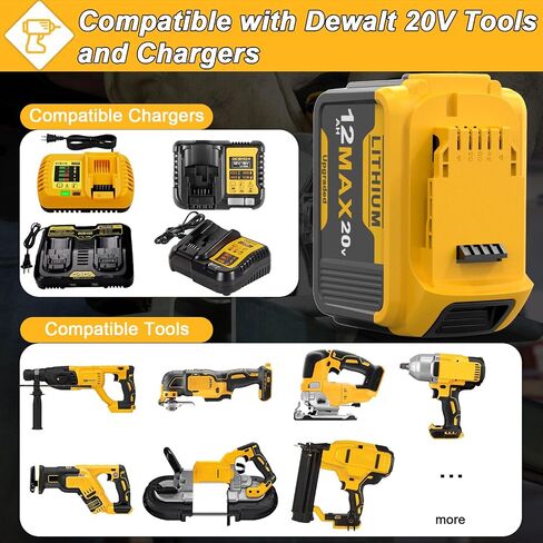 4 Packs 12.0Ah Battery Replacement for Dewalt 20V Max Battery Compatible with 20 Volt Dewalt Batteries Cordless Power Tools DCB200 DCB201 DCB204 DCB205 DCB206 DCB207 in Saudi Arabia