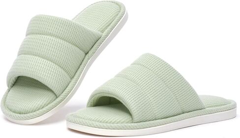 Summer House Slippers for Women, Open Toe Womens Slippers | Cozy, Comfort, Soft, Memory Foam, Slip On， Rubber, Indoor Outdoor, Bedroom, Home, House Shoes Gifts for Womens Her Mom in Kuwait