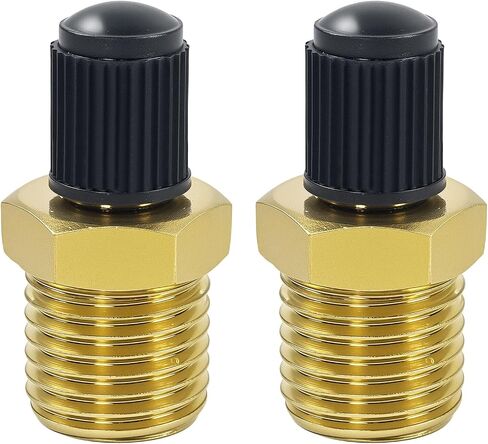 2PCS 1/4" NPT Male Tank Valve with Protective Cap, Brass Schrader Valve with Standard Core for Air Compressor Tanks in Kuwait