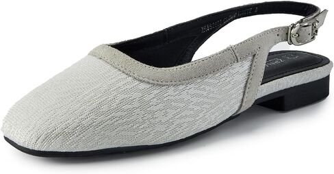 Women's Slingback Ballet Flats Closed Toe Adjustable Buckle Casual Shoes | Breathable upper, soft leather insole, lightweight comfort, and easy care for dressy daily wear, work, travel, and weddings in Kuwait