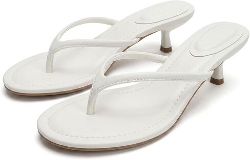 Suede Flip Flops for Women Open Round Toe Thong Heeled Sandals Low Kitten Heels Comfortable Summer Slip On Slides Shoes in Kuwait