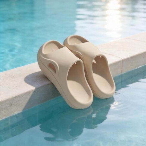 Ultra-Soft Unisex Cloud Slippers - Lightweight 'Stepping on Poo' Cushioning, Minimalist Solid Indoor/Outdoor Slides, Non-Slip EVA Sandals for Home & Travel in Kuwait