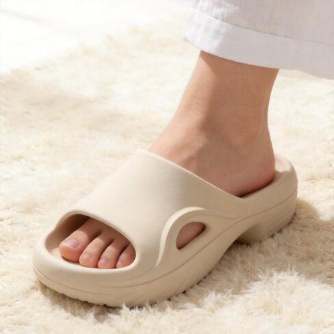 Ultra-Soft Unisex Cloud Slippers - Lightweight 'Stepping on Poo' Cushioning, Minimalist Solid Indoor/Outdoor Slides, Non-Slip EVA Sandals for Home & Travel in Kuwait