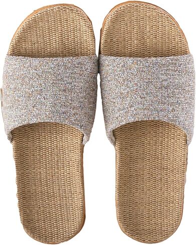 Breathable Linen House Slippers Unisex Open Toe Non-slip Indoor Shoes Lightweight Slides Spa Comfortable Home in Kuwait