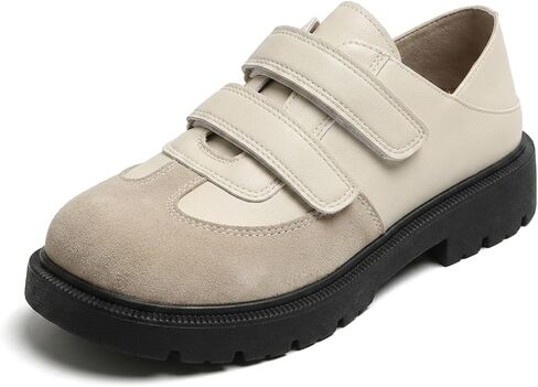 Women's Silver Platform Casual Shoes Round Toe Chunky Sole Walking Sneakers with Triple Hook and Loop Straps Comfortable Fashion Loafers in Kuwait