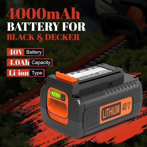 4.0Ah Replacement for Black and Decker 40V Max Battery LBX2040 LBX1540 LBXR36 LBXR2036 LBX2540, 40 Volt Lithium-ion Battery Compatible with Black and Decker 36V/40V Weed Eater Lawn Mower Trimmer in Kuwait